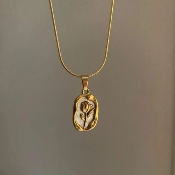 Rose Pendant Necklace – Anti-Tarnish | Elegant Floral Charm